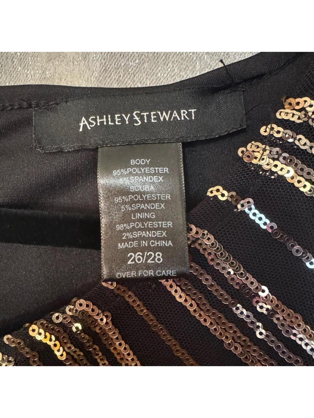 Ashley Stewart Black and Gold Long Sleeve Dress - Picture 3 of 4